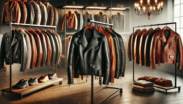 A stylish display of the best leather jackets that will last a lifetime. The image features a variety of high-quality leather jackets