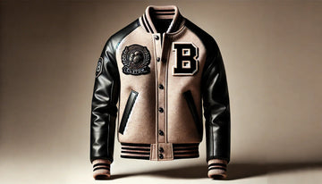 Custom varsity jacket with leather sleeves and personalized letter patch