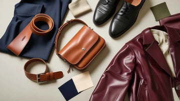 Leather outfits and accessories mix matched