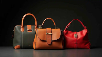 Three different leather bags placed next to eachother | product photography