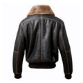 Men's Aviation Black Faux Shearling Side Pockets Bomber Jacket-Men Shearling Jacket-Premium Leather Store