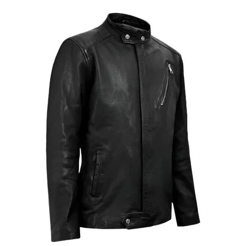 Men's Black Zephyr Leather Jacket-Leather Jackets-Premium Leather Store