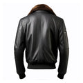 Men's Black B3 Pilot Faux Shearling Bomber Lapel Leather Jacket-Men Shearling Jacket-Premium Leather Store