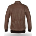 Men's Brown Vortex Bomber Leather Jacket-Men's Bomber Jacket-Premium Leather Store