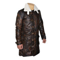 Dark Knight Rises Bane's Distressed Leather Trench Coat-Men Leather Coat-Premium Leather Store