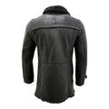 Black Reefer Double-Breasted Warm Real Leather Coat-Men Leather Coat-Premium Leather Store