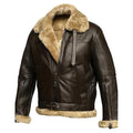 Men's Aviator RAF Flight Faux Shearling Leather Jacket-Men Shearling Jacket-Premium Leather Store