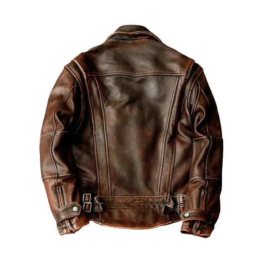 Men's Vintage Brown Biker Leather Jacket