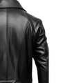 Black Strap Pocket Long Real Leather Coat-Men Leather Coat-Premium Leather Store