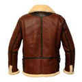 Men's Brown Aviator B3 Bomber Leather Jacket-Men Shearling Jacket-Premium Leather Store