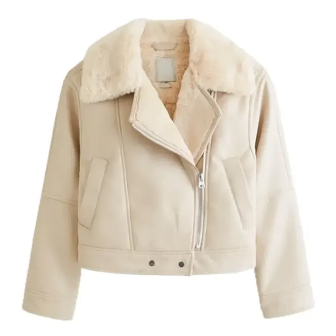 Women's Faux Shearling Leather Jacket