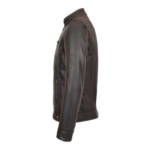 Men's Brown Ethan Classic Biker Leather Jacket