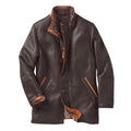 Dark Brown Premium Shearling Leather Coat-Men Leather Coat-Premium Leather Store