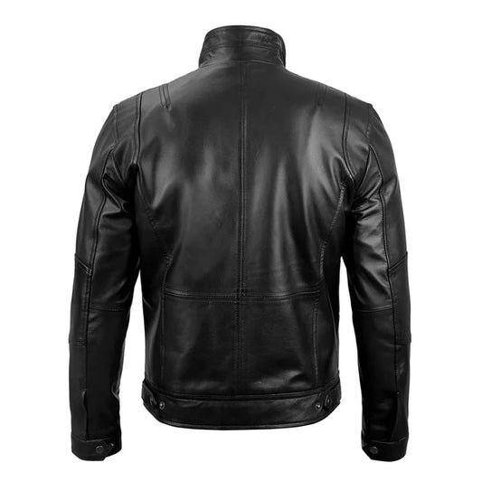 Men's Moffit Cafe Racer Leather Jacket-Men's Biker Jackets-Premium Leather Store