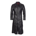 Black Full-Length Classic Leather Trench Coat-Men Leather Coat-Premium Leather Store