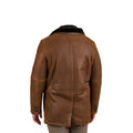 Brown Fur Double Shearling Genuine Leather Coat-Men Leather Coat-Premium Leather Store