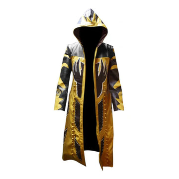 WWE Wrestler Goldust Hooded Stylish Leather Coat-Men Leather Coat-Premium Leather Store