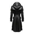 Black Stylish Hooded Genuine Leather Coat-Men Leather Coat-Premium Leather Store