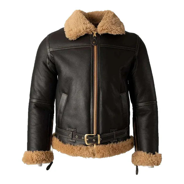 Men's B3 1940s Battle Faux Shearling Bomber Jacket-Men Shearling Jacket-Premium Leather Store