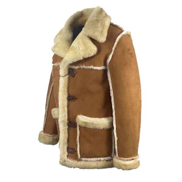 Roddy Piper Western Style Genuine Shearling Leather Coat-Men Leather Coat-Premium Leather Store