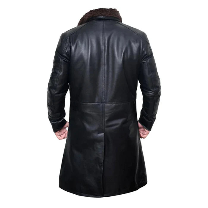 Black Gosling's Blade Stylish Leather Coat-Men Leather Coat-Premium Leather Store