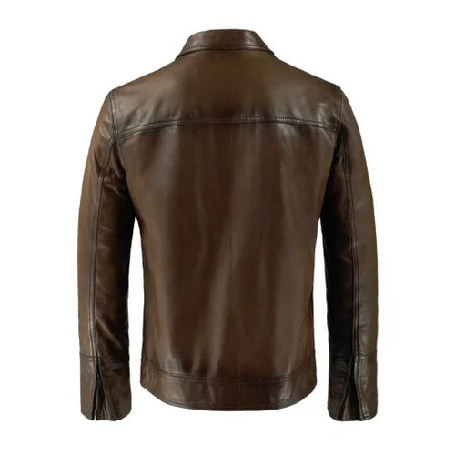 Men's Vintage Brown Phonics Leather Jacket-Leather Jackets-Premium Leather Store