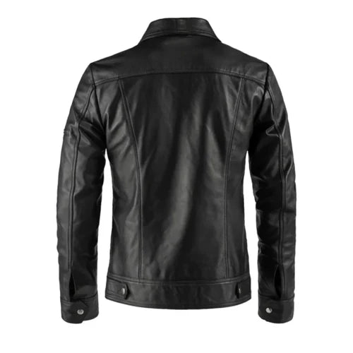 Men's Black Sable Genuine Leather Jacket-Leather Jackets-Premium Leather Store