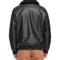 Men's Faux Shearling Sherpa Collar Bomber Leather Jacket-Men Shearling Jacket-Premium Leather Store