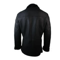 Black German Double-Breasted Leather Military Coat-Men Leather Coat-Premium Leather Store