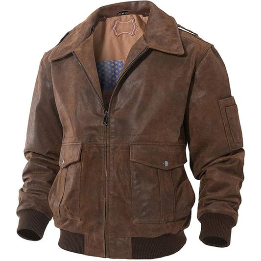 Men's Air Force Flight Bomber Leather Jacket