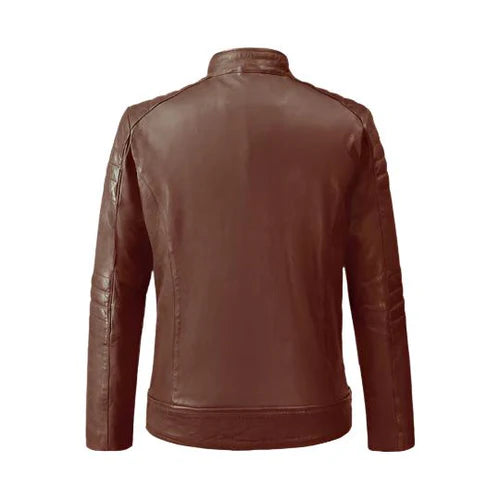 Men's Rebellion Tan Biker Leather Jacket