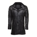 Black James' Tempest Genuine Leather Trench Coat-Men Leather Coat-Premium Leather Store