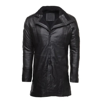 Black James' Tempest Genuine Leather Trench Coat