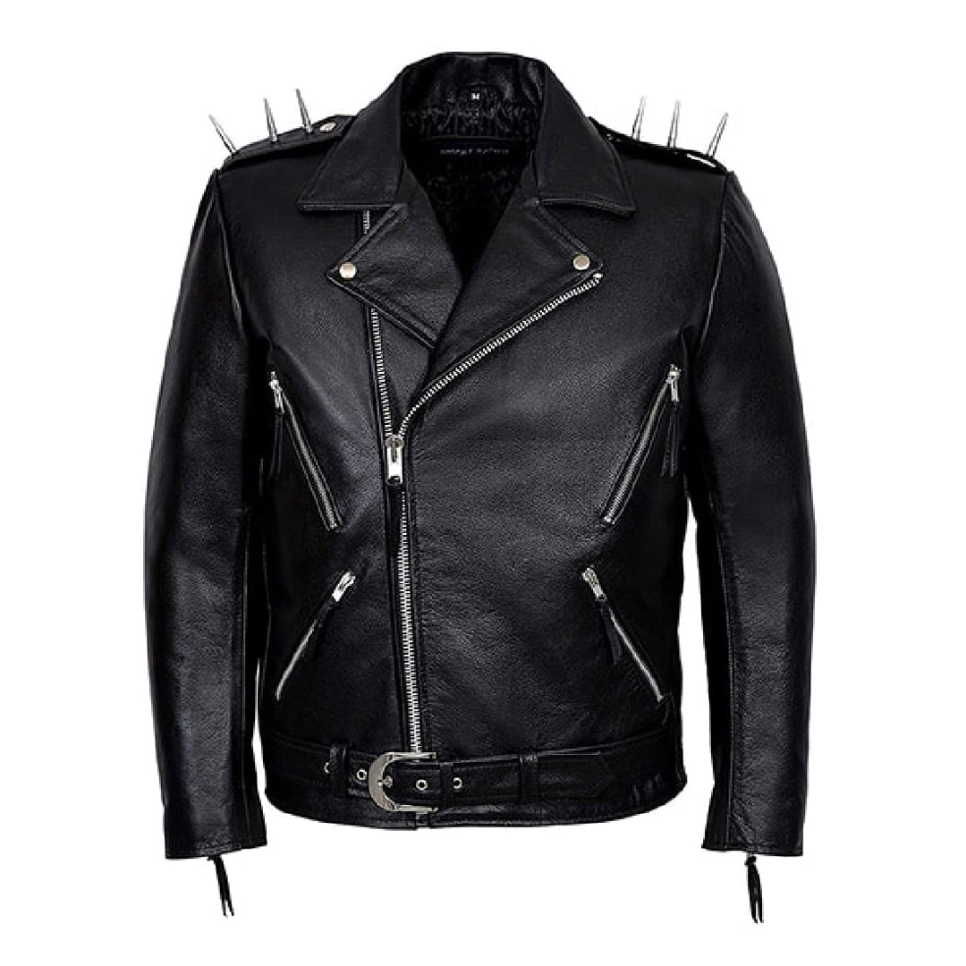 Men's Ghost Rider Black Motorcycle Leather Jacket