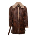 Rust Sherpa Lining Genuine Leather Trench Coat-Men Leather Coat-Premium Leather Store