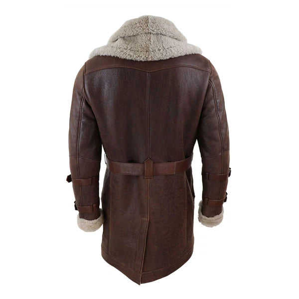 RAF Aviator Real Bomber Shearling Leather Coat for Men-Men Leather Coat-Premium Leather Store