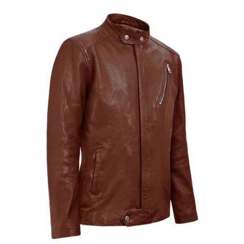 Men's Brown Eclipse Leather Jacket-Leather Jackets-Premium Leather Store