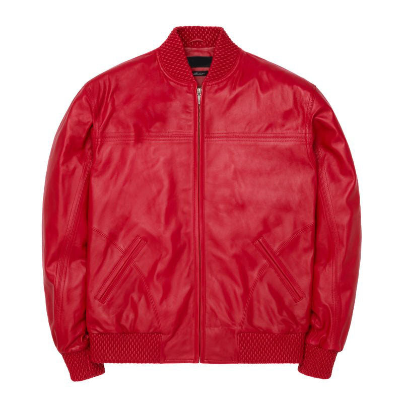 Men's Red Basic Leather jacket