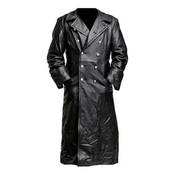 Men's WW2 Classic Officer Real Leather Coat-Men Leather Coat-Premium Leather Store