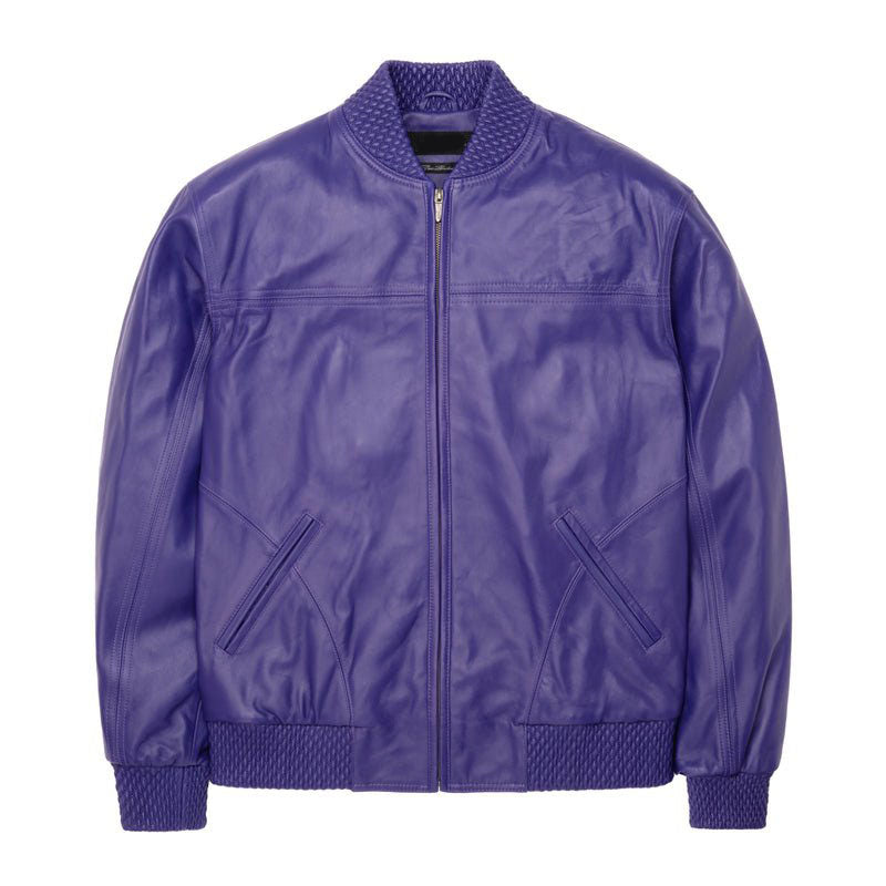 Men's Purple Basic Leather jacket-Leather Jackets-Premium Leather Store