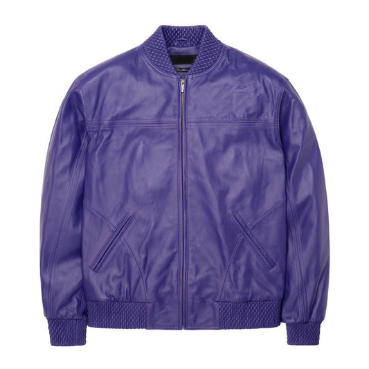 Men's Purple Basic Leather jacket-Leather Jackets-Premium Leather Store