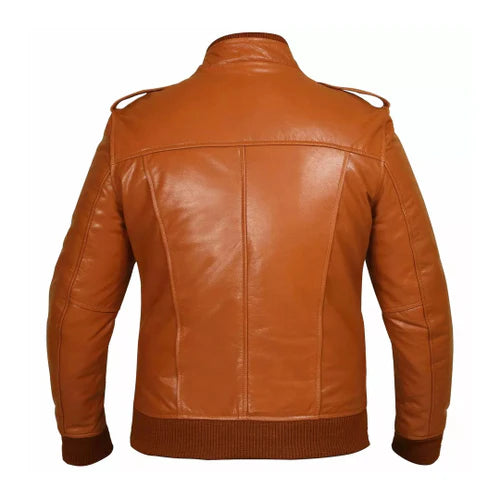 Men's Tan Motorcycle Touring Leather Jacket