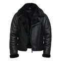 Men's Aviator Pilot B3 Faux Shearling Bomber Leather Jacket-Men Shearling Jacket-Premium Leather Store