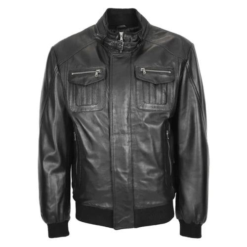 Men's Phantom Flight Bomber Leather Jacket