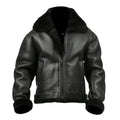 Men's Airforce Flight Faux Shearling Real Leather Jacket-Men Shearling Jacket-Premium Leather Store