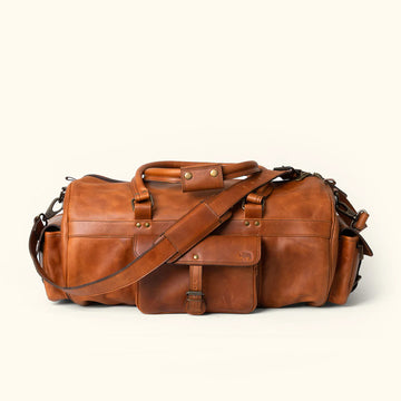 The Light Brown Roosevelt Leather Duffle Bag