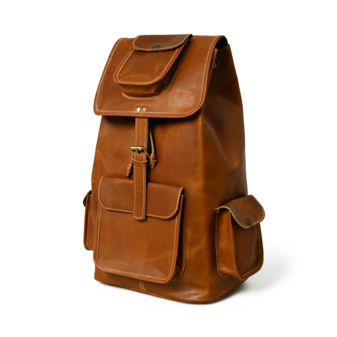 Earthtone Trekking Buffalo Leather Backpack-Leather backpacks-Premium Leather Store