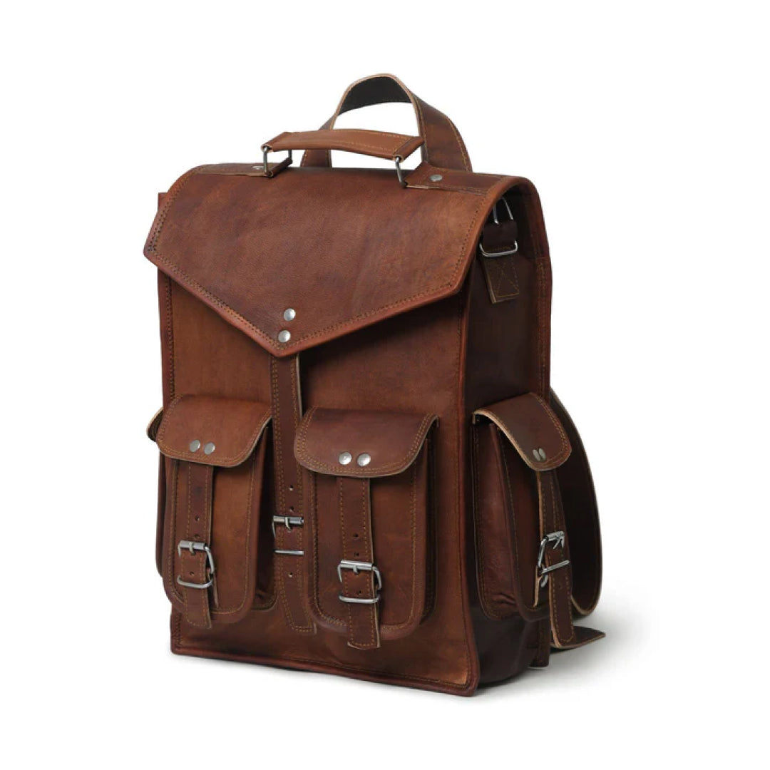 Pre-Historic Convertible Leather Backpack-Leather backpacks-Premium Leather Store