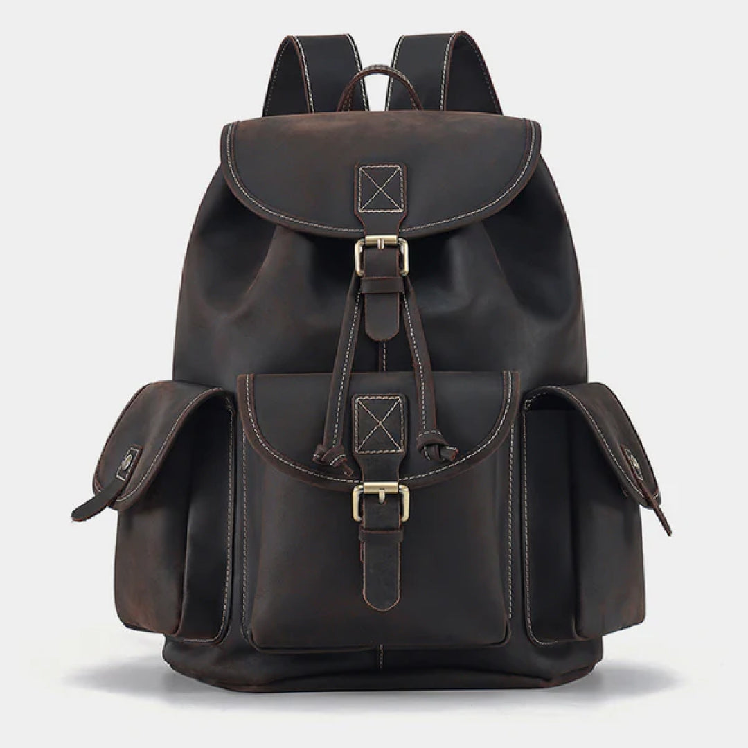 The Vacationer Leather Backpack-Leather backpacks-Premium Leather Store