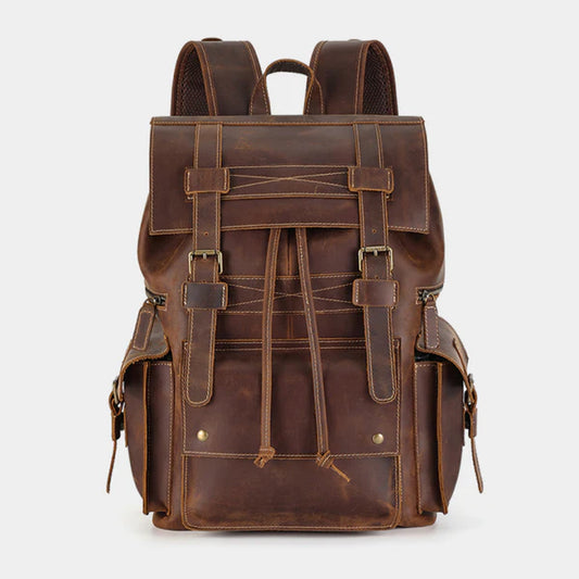 The Drawstring Leather Backpack-Leather backpacks-Premium Leather Store